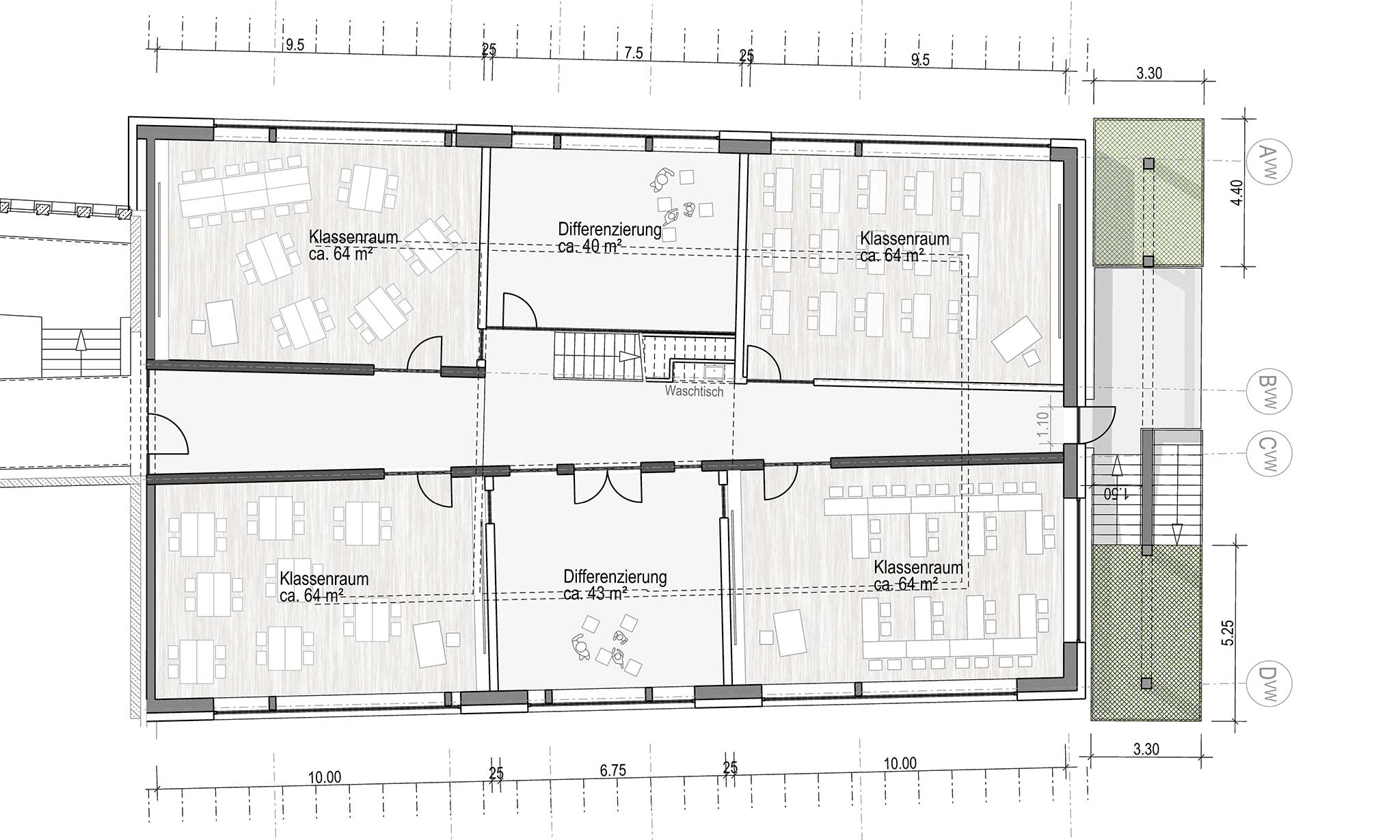 GPG Architekten - Projekt LLF Ansicht Skizze